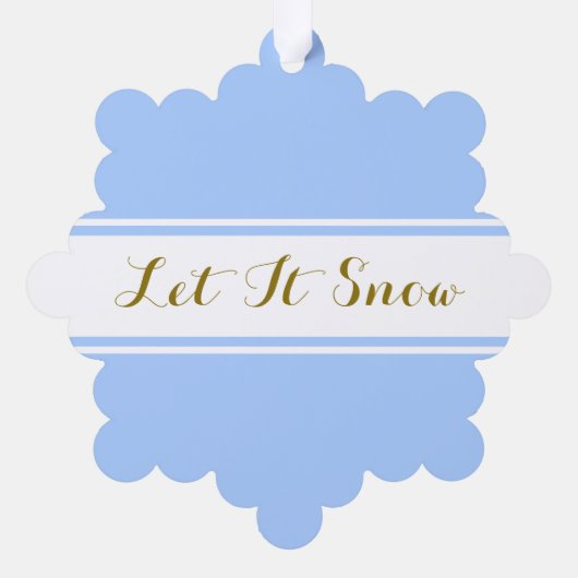 Extravaganter Schneefall, Polar, blaue Streifen Ornament Karte (Rückseite)