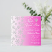 Extravaganter Schneeflocken Winterwunder Quinceane Einladung (Stehend Vorderseite)