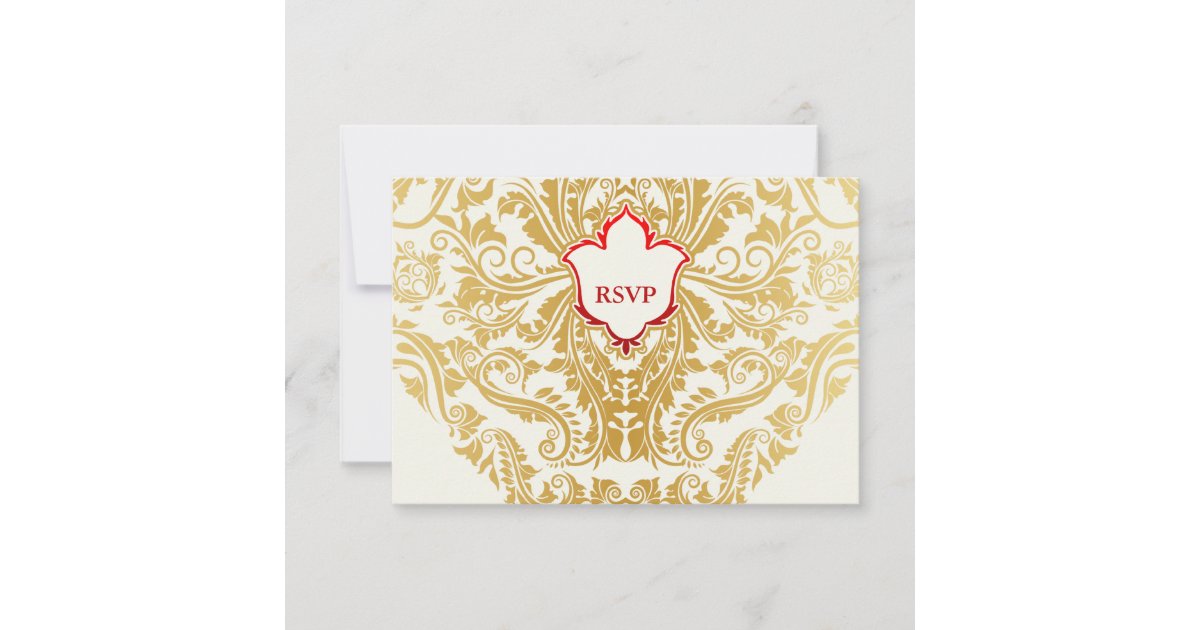 Extravaganter Schnorkel Goldene Indische Arabische Rsvp Karte Zazzle De