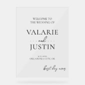 Extravaganter Schriftart Begrüßung Acrylschild (Vorderseite)