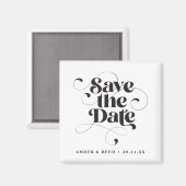 Extravaganter Schriftart für Elegantes Skript Save Magnet (Vorderseite/Rückseite)