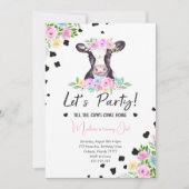 Extravaganter Schriftart Kuh Geburtstag Einladung (Vorderseite)