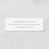 Extravaganter Schriftart Minimalistisch Mini Visitenkarte (Rückseite)