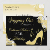 Extravaganter Schuh-50. Geburtstags-Party Einladung (Vorne/Hinten)