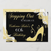 Extravaganter Schuh-60. Geburtstags-Party Einladung (Vorne/Hinten)