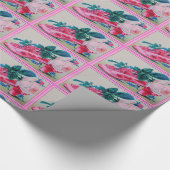 Extravaganter Schuh mit Rose Geschenkpapier (Ecke)