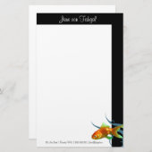 Extravaganter Schwanz oranda Goldfish Briefpapier (Vorne/Hinten)