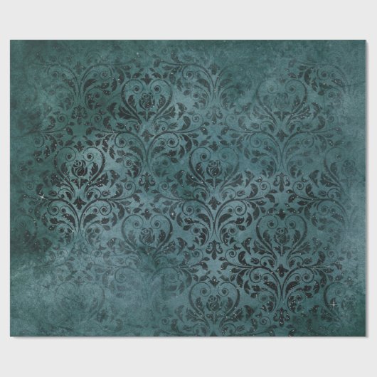 Extravaganter Schwarzer Bildlauf Geschenkpapier (Flach)