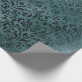 Extravaganter Schwarzer Bildlauf Geschenkpapier (Ecke)