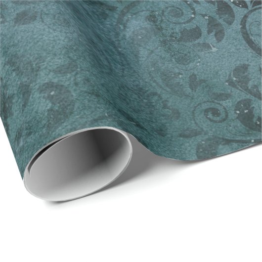 Extravaganter Schwarzer Bildlauf Geschenkpapier (Rolleneckpunkt)