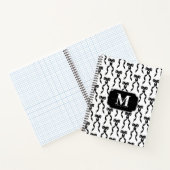Extravaganter Schwarzer Bogen Mit Monogramm Notizblock (Innenseite)
