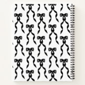 Extravaganter Schwarzer Bogen Mit Monogramm Notizblock (Rückseite)