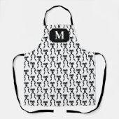 Extravaganter Schwarzer Bogen Mit Monogramm Schürze (Vorderseite)