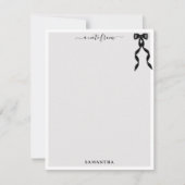 Extravaganter Schwarzer Bogen Personalisiert Mitteilungskarte (Vorderseite)