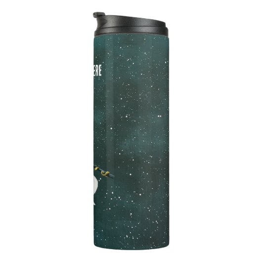 Extravaganter, schwebender Ghost-Top-Hat-Skull-Kan Thermosbecher (Nach rechts gedreht)