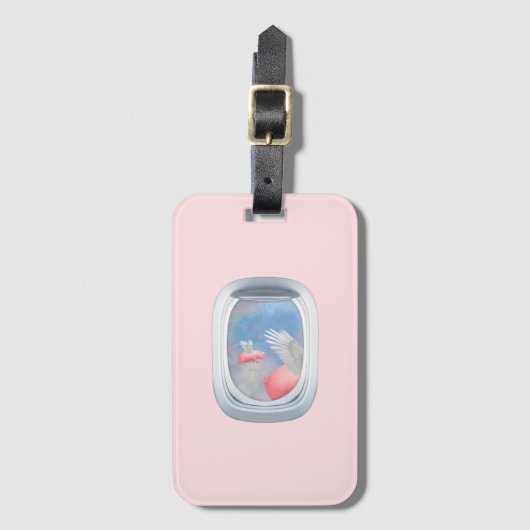 Extravaganter Schweineflieger Gepäckanhänger (Vorderseite Vertikal)