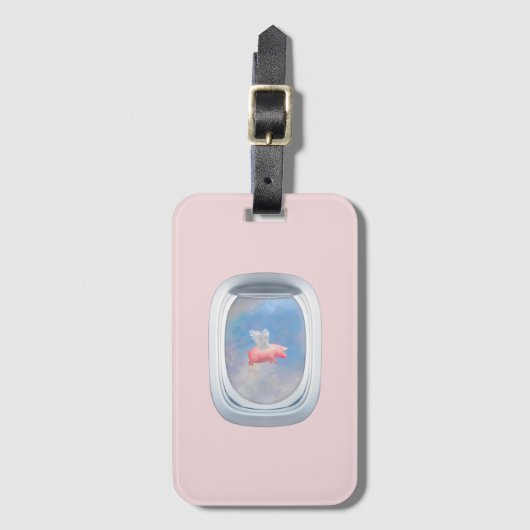 Extravaganter Schweineflieger Gepäckanhänger (Vorderseite Vertikal)