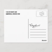 Extravaganter Script-Abschluss Vielen Dank, Postca Postkarte (Rückseite)