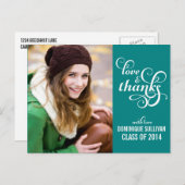 Extravaganter Script-Abschluss Vielen Dank, Postca Postkarte (Vorne/Hinten)