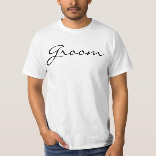 Extravaganter Script Groom T - Shirt (Vorderseite)