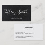 Extravaganter Script-Schriftart | Leder | Hair Sty Visitenkarte (Vorne/Hinten)