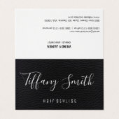 Extravaganter Script-Schriftart | Leder | Hair Sty Visitenkarten (Außenseite Aufgefaltet)