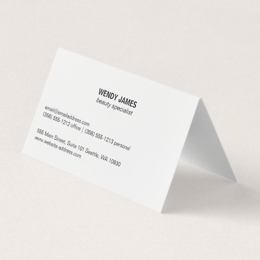 Extravaganter Script-Schriftart | Leder | Hair Sty Visitenkarten (Rückseite)