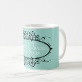 Extravaganter Scrollwork-Rahmen Personalisiert Kaffeetasse (VorderseiteRechts)