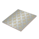 Extravaganter Silberweiß und gelber Damast Fliese (Seite)