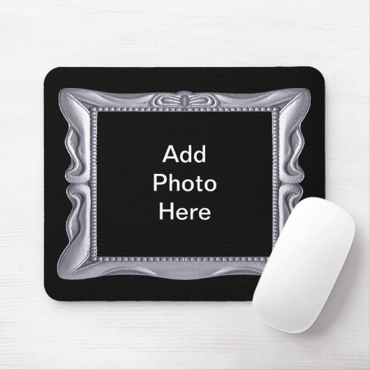 Extravaganter Silver Frame Foto hinzufügen Mousepad (Mit Mouse)