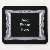 Extravaganter Silver Frame Foto hinzufügen Mousepad (Vorne)