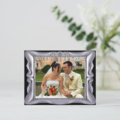 Extravaganter Silver Frame Foto hinzufügen Postkarte (Stehend Vorderseite)