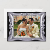 Extravaganter Silver Frame Foto hinzufügen Postkarte (Vorne/Hinten)