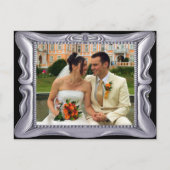 Extravaganter Silver Frame Foto hinzufügen Postkarte (Vorderseite)