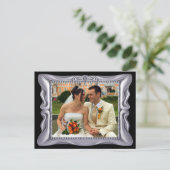 Extravaganter Silver Frame Foto hinzufügen Postkarte (Stehend Vorderseite)