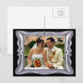 Extravaganter Silver Frame Foto hinzufügen Postkarte (Vorne/Hinten)