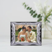 Extravaganter Silver Frame Foto hinzufügen Postkarte (Stehend Vorderseite)