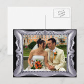 Extravaganter Silver Frame Foto hinzufügen Postkarte (Vorne/Hinten)