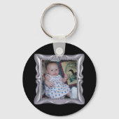 Extravaganter Silver Frame Foto hinzufügen Schlüsselanhänger (Vorderseite)