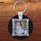 Extravaganter Silver Frame Foto hinzufügen Schlüsselanhänger (Vorderseite)