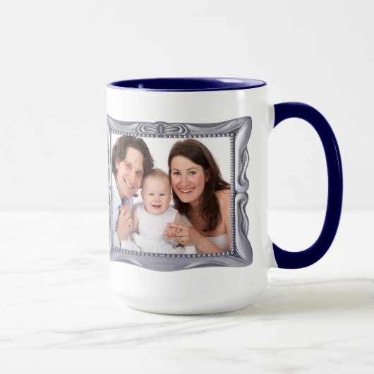 Extravaganter Silver Frame Foto hinzufügen Tasse (Rechts)