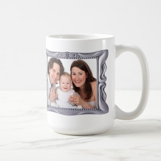 Extravaganter Silver Frame Foto hinzufügen Tasse (Rechts)