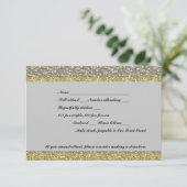 Extravaganter Silver Gold Glitzer Event UAWG RSVP Karte (Stehend Vorderseite)