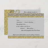 Extravaganter Silver Gold Glitzer Event UAWG RSVP Karte (Vorne/Hinten)
