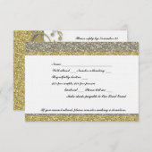 Extravaganter Silver Gold Glitzer Look Event UAWG RSVP Karte (Vorne/Hinten)