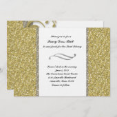 Extravaganter Silver Gold Glitzer Schauveranstaltu Einladung (Vorne/Hinten)