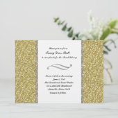 Extravaganter Silver Gold Glitzer Schauveranstaltu Einladung (Stehend Vorderseite)