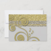 Extravaganter Silver Gold Glitzer UAWG RSVP Karte (Rückseite)