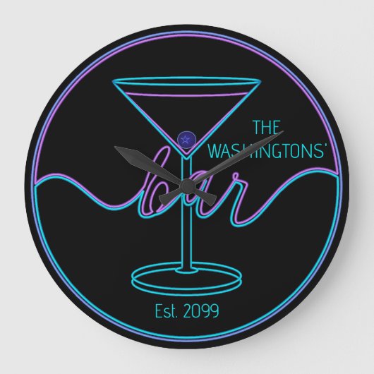 Extravaganter SkriptSpaß Bar Große Wall-Uhr Große Wanduhr (Vorderseite)