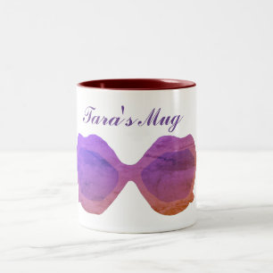Extravaganter Sonnenbrille-individueller Name Zweifarbige Tasse